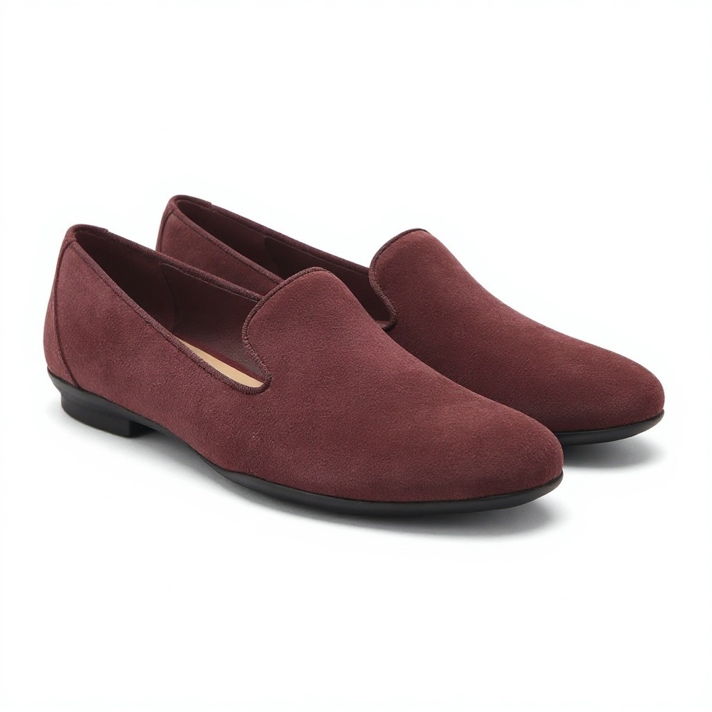 Clarks Sara Poppy Suede Leather Loafers